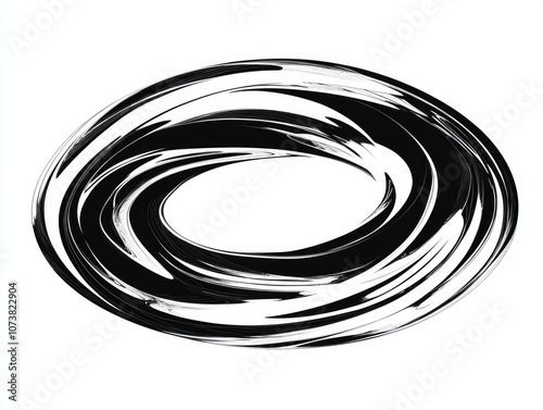 Abstract black and white oval design