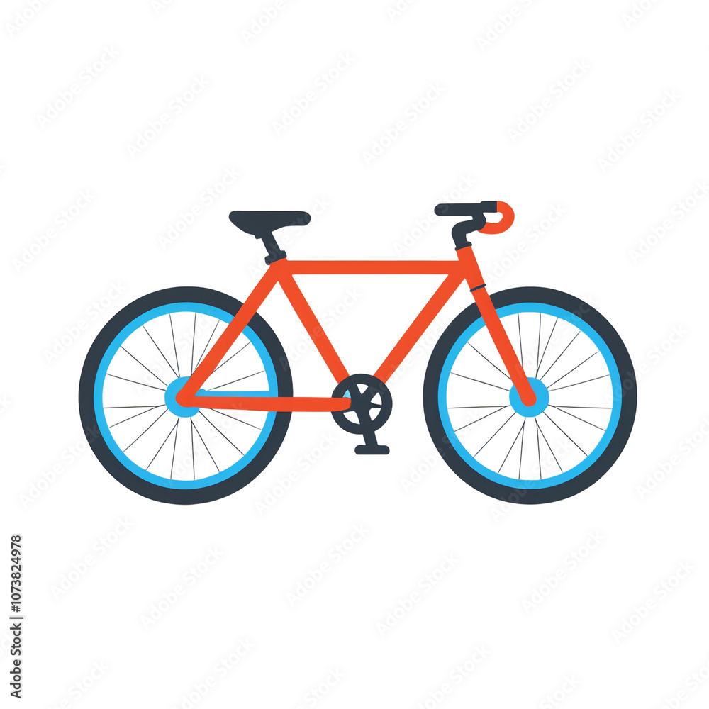 Fototapeta premium simple cartoon bicycle for design vector illustration transparent background isolated