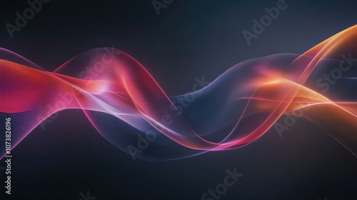 Abstract background featuring smooth multicolored lines against a dark backdrop Design element with gentle lines rendered in 3D