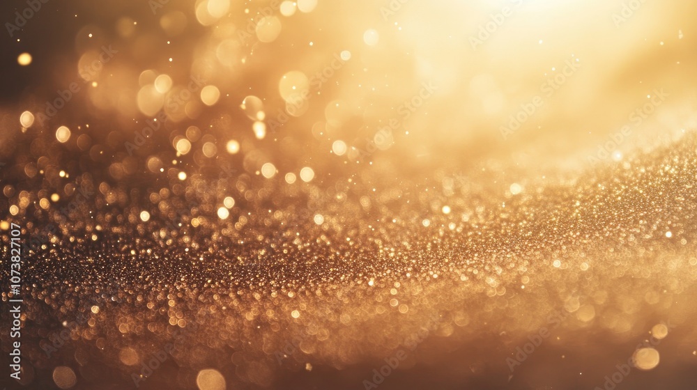 Abstract shimmering gold dust and glitter creating a magical background Abstract shimmering gold dust and glitter creating a magical background
