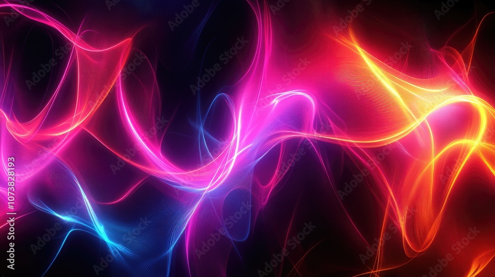 Abstract background with vibrant neon light streaks in stunning high resolution Abstract background with vibrant neon light streaks in stunning high resolution