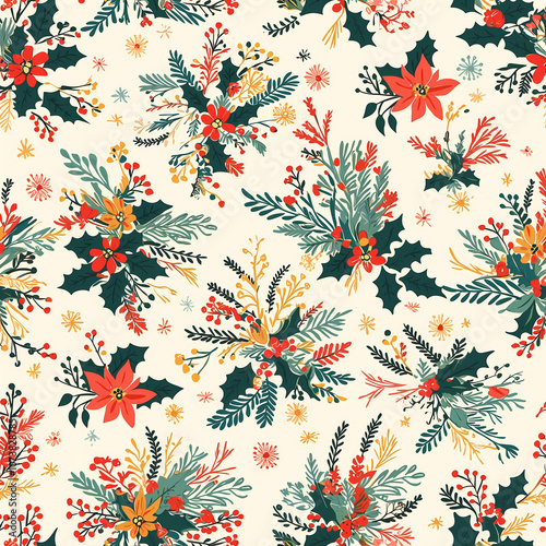 Seamless pattern with flowers