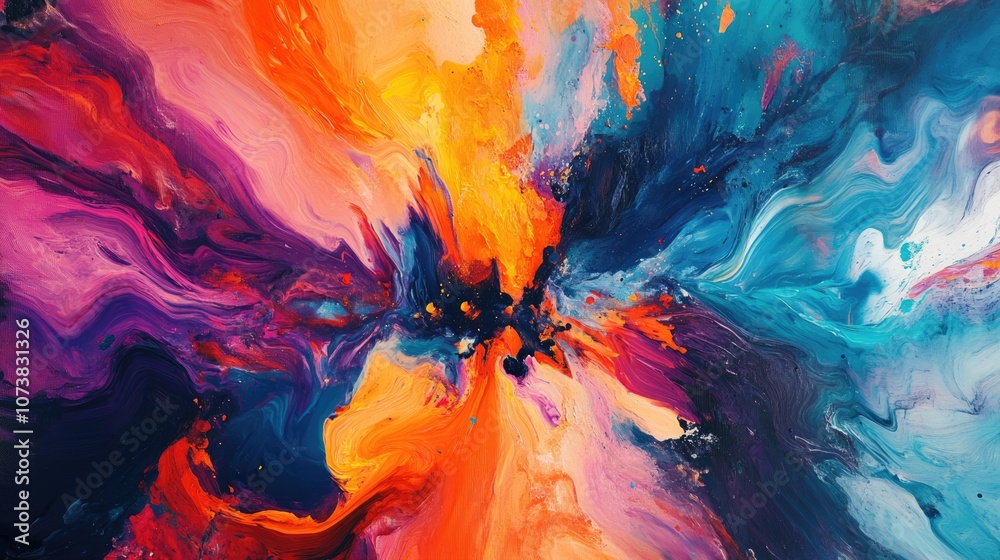 An abstract background featuring a vivid psychedelic burst of colors An abstract background featuring a vivid psychedelic burst of colors
