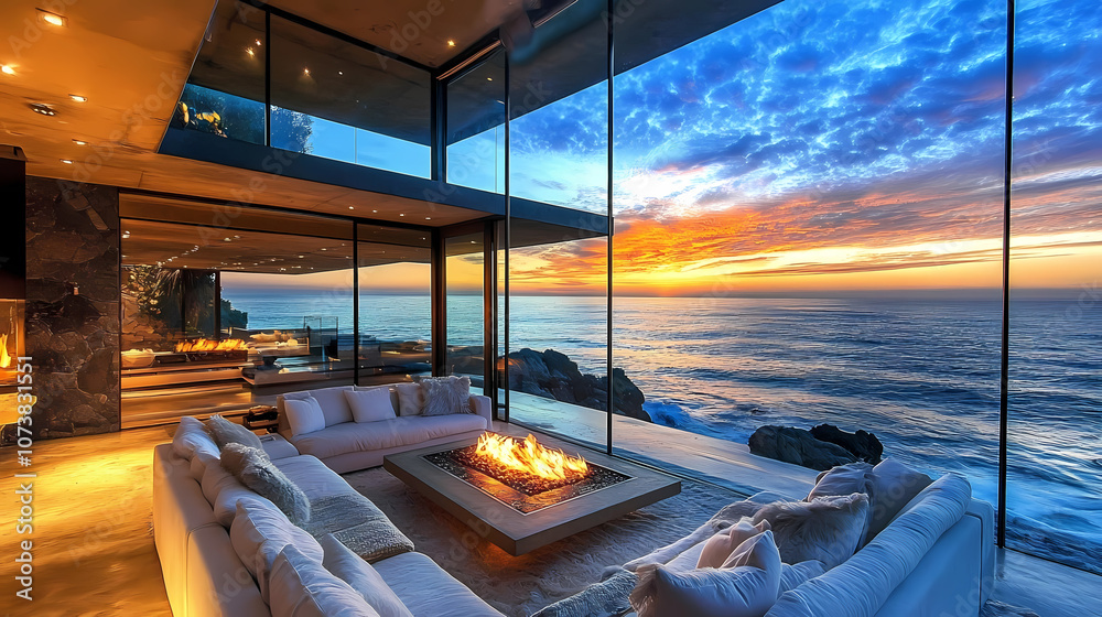 Fototapeta premium sunset in the hotel