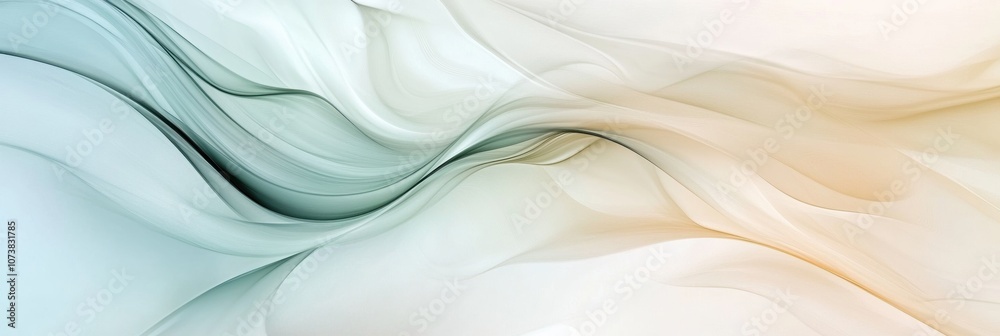 Obraz premium Soft pastel lines and waves create an abstract background that conveys a sense of peace and harmony throughout the composition. Generative AI
