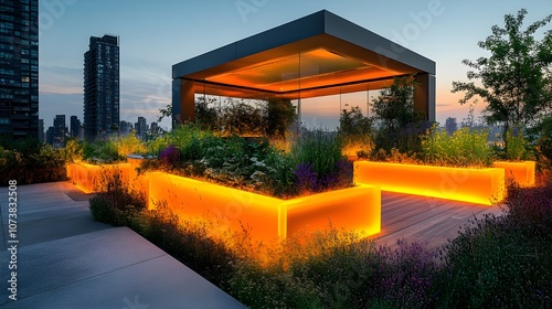 beautiful buildind with lights photo