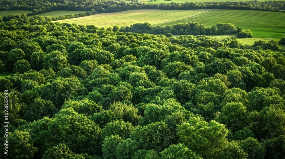 Lush green forest landscape with meadows, capturing serene beauty and vibrant foliage under a clear sky. Lush green forest landscape with meadows, capturing serene beauty and vibrant foliage under a clear sky.
