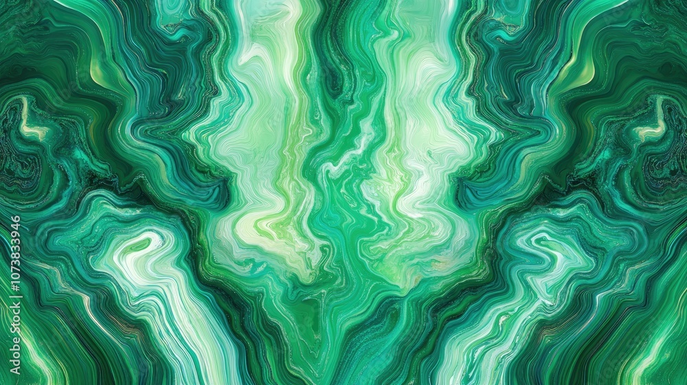 Vibrant Abstract Kaleidoscopic Graphic Background Featuring Shades of Green Vibrant Abstract Kaleidoscopic Graphic Background Featuring Shades of Green