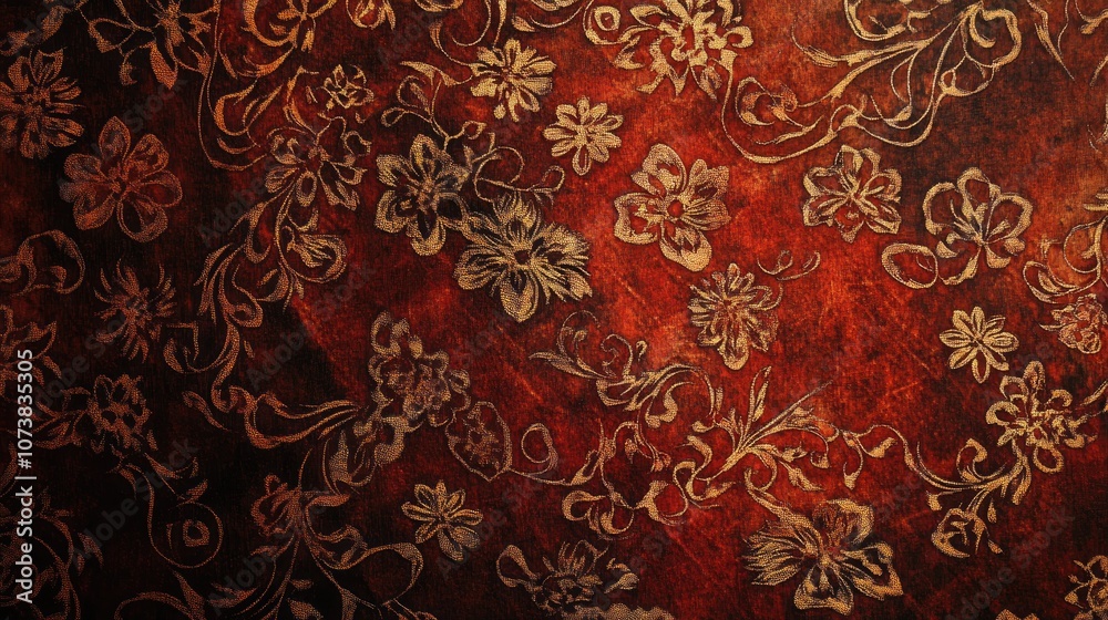 Batik style patterned background Batik style patterned background