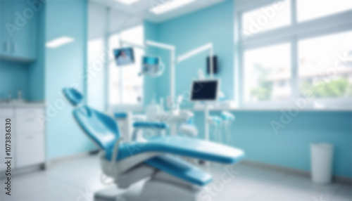 Blurred dental clinic background. Defocused interior of modern dental office.
