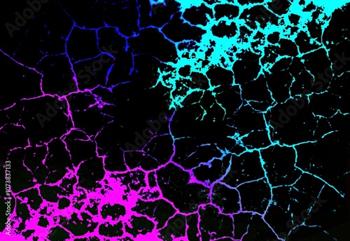 Neon ground cracks texture background