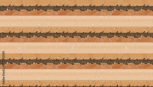 Seamless vector snake skin pattern in brown and beige colors