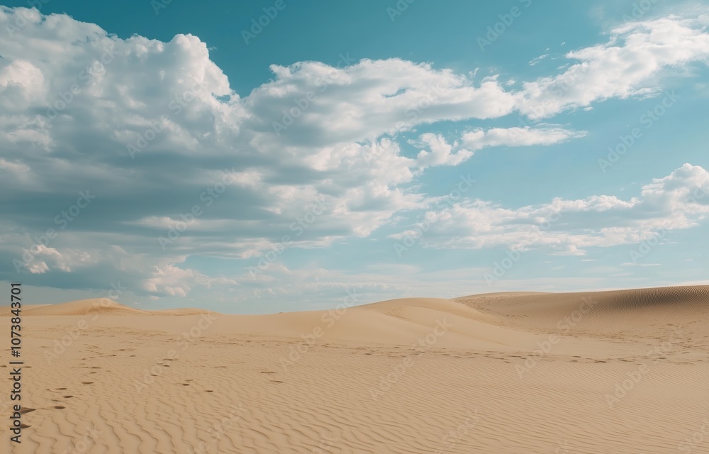 Photograph of an Endless Desert with Sand Ripples and a Dramatic Cloudy Sky Photograph of an Endless Desert with Sand Ripples and a Dramatic Cloudy Sky