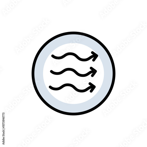 Ventilation and cooling systems, heating. Indoor climate control. Fans, vents and temperature regulation equipment. Air Conditioning outline icon. Isolated vector illustration.