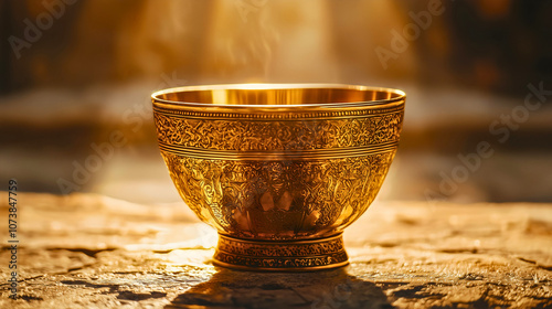 The Templar cup, which is located in the Jerusalem temple, was used for various rituals, made of pure gold, where different drinks were poured. photo