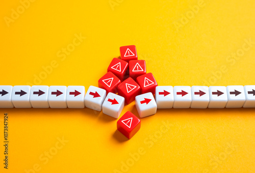 Collapse from pent-up problems. Threats and dangers have reached a critical level. The situation needs to be corrected urgently. Cascade of errors. Severe damage.