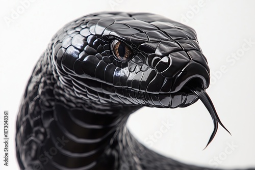 Cobra Tattoo with Detailed Black Scales and Bold Shading