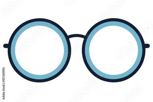 Minimalist Line Drawing of Circle Frame Glasses Simple and Elegant Design