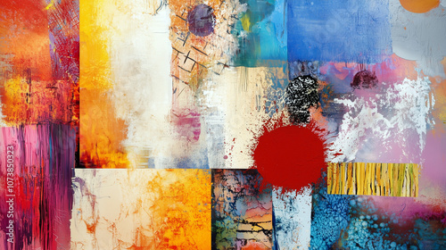 Vibrant Maximalism Art Display with Textures and Patterns