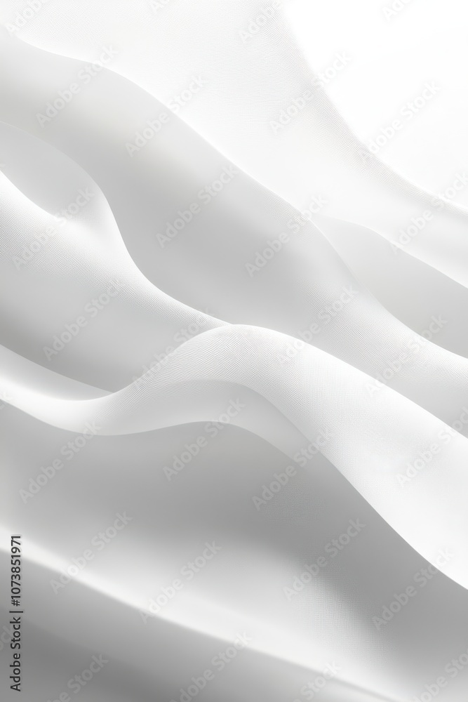 Obraz premium Soft Gray Waves on Minimalist White Background