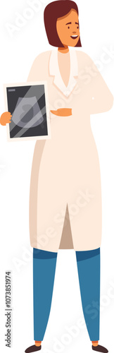 Female doctor presenting ultrasound scan results on a digital tablet, healthcare and medical concept