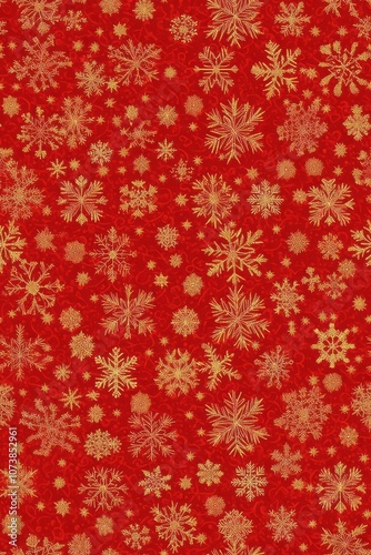 Red Christmas Background with Snowflakes