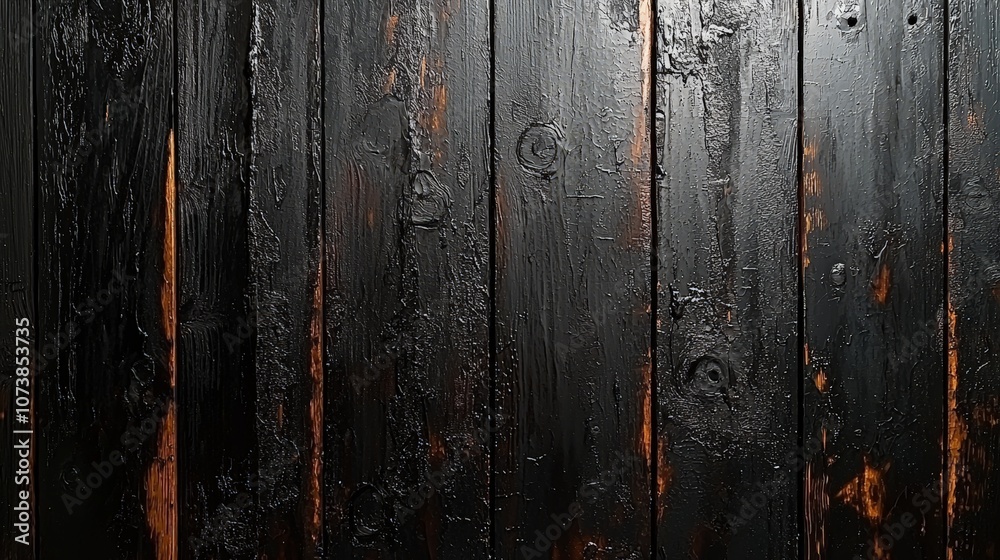 A textured black wooden panel background with visible grain and weathered details. A textured black wooden panel background with visible grain and weathered details.