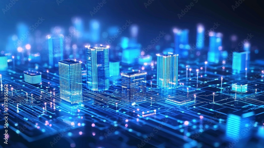 Glowing Future City: Concept of Innovation and Education in Vibrant 3D Rendered Urban Landscape Glowing Future City: Concept of Innovation and Education in Vibrant 3D Rendered Urban Landscape