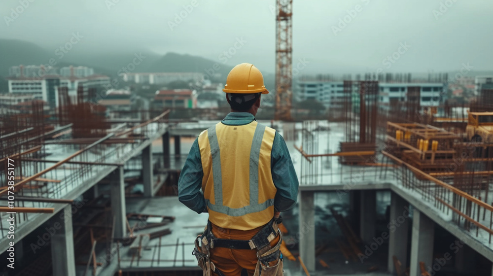 A builder who assembles structures at a height.