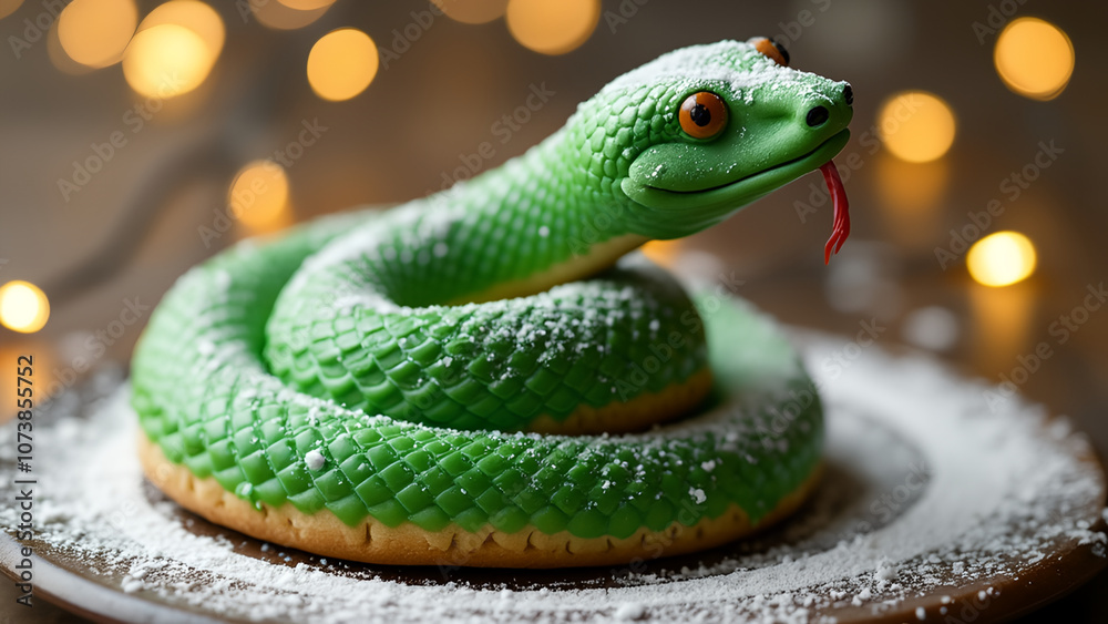 Fototapeta premium snake in the christmas tree 2025