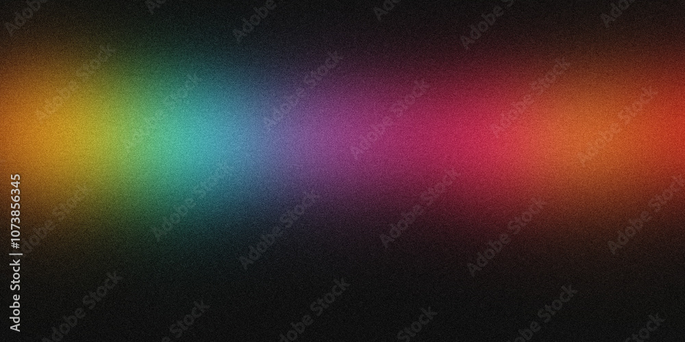 Blending colors and creating a vibrant spectrum effect with a grainy gradient on a dark background Blending colors and creating a vibrant spectrum effect with a grainy gradient on a dark background