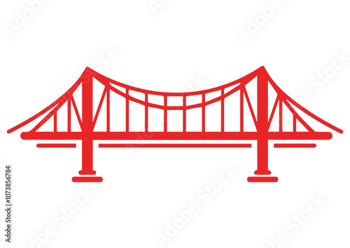 vector colorful bridge crossing illustration design