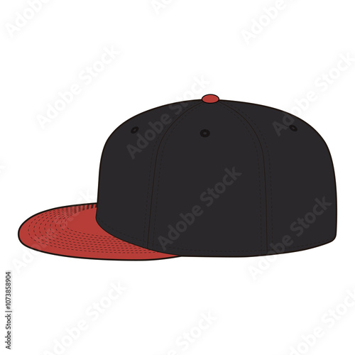 Snapback Cap Left Side View Template for Fashion Design

