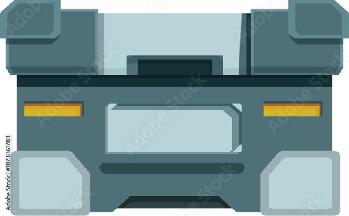 Closed futuristic metal container with reinforced corners and glowing yellow details, suggesting it holds valuable items