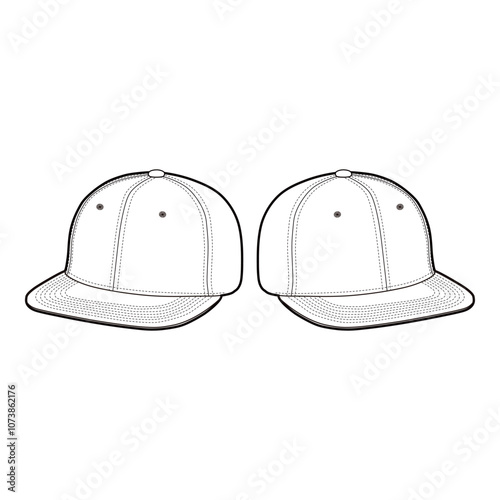 Snapback Cap Side View Template
