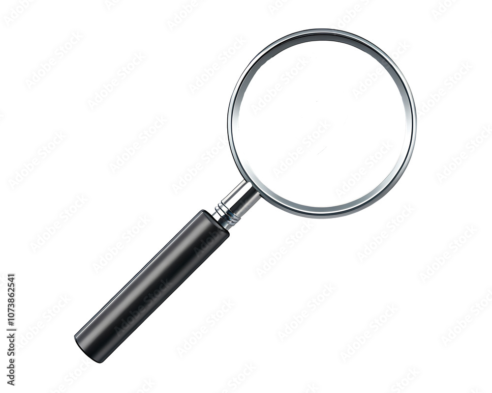 Magnifying glass isolated on white background.AI GENERATED Magnifying glass isolated on white background.AI GENERATED