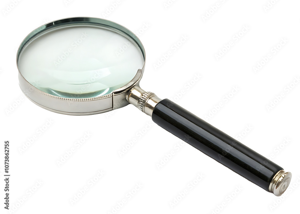 Magnifying glass isolated on white background.AI GENERATED Magnifying glass isolated on white background.AI GENERATED