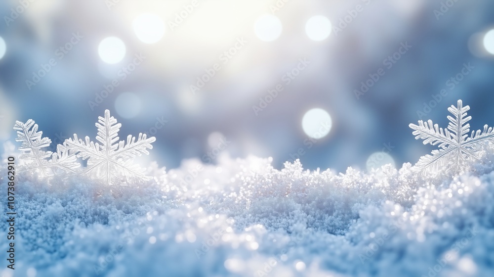 Subtle Frost Background with Gentle Blue-White Gradient and Snowflakes Subtle Frost Background with Gentle Blue-White Gradient and Snowflakes