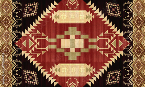 ethnic motifs or triangular motifs for fabrics, motifs, etc	
