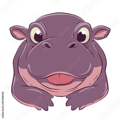A cute cartoon style hippo.
