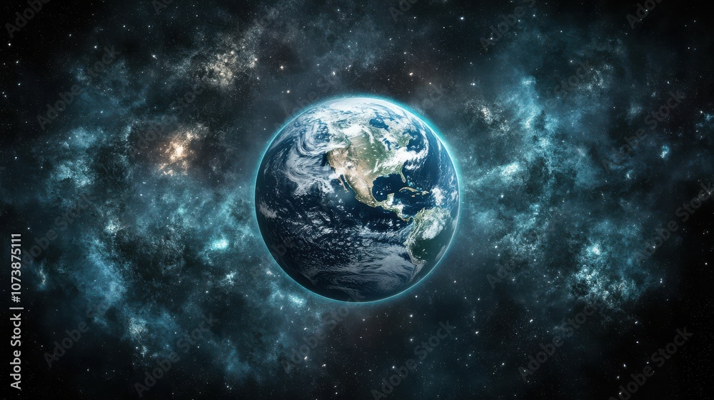 A stunning view of Earth from space, surrounded by stars and a vast expanse of the cosmos. A stunning view of Earth from space, surrounded by stars and a vast expanse of the cosmos.