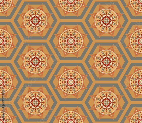 Geometric decorative ornamental pattern. Morocco Seamless pattern. Traditional Islamic Design. Mosque decoration element.