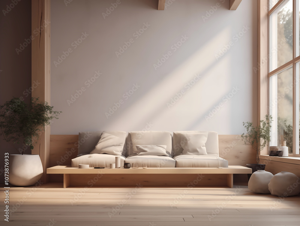 The interior of the room in hygge style. The interior of the room in hygge style.