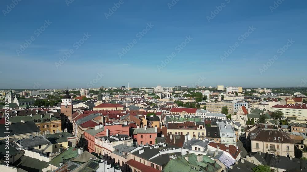 Aerial Drone View of Lublin Market Square on a Clear Morning
Aerial Drone View of Lublin Market Square on a Clear Morning