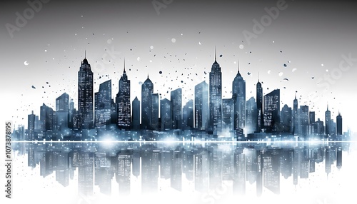  Happy city lookin liting refaction enjoy  a day, solid background image photo