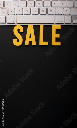 Big discounts on black Friday sales, online shopping, paper crafts