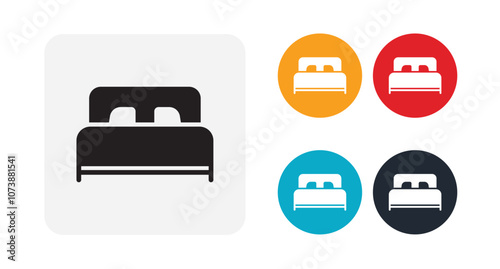 Bed icon illustration isolated vector sign symbol