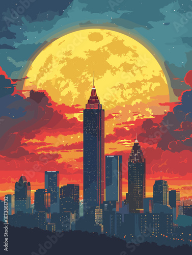 Atlanta United States of America vector illustration for your design
