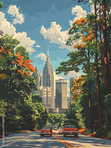 Atlanta United States of America vector illustration for your design