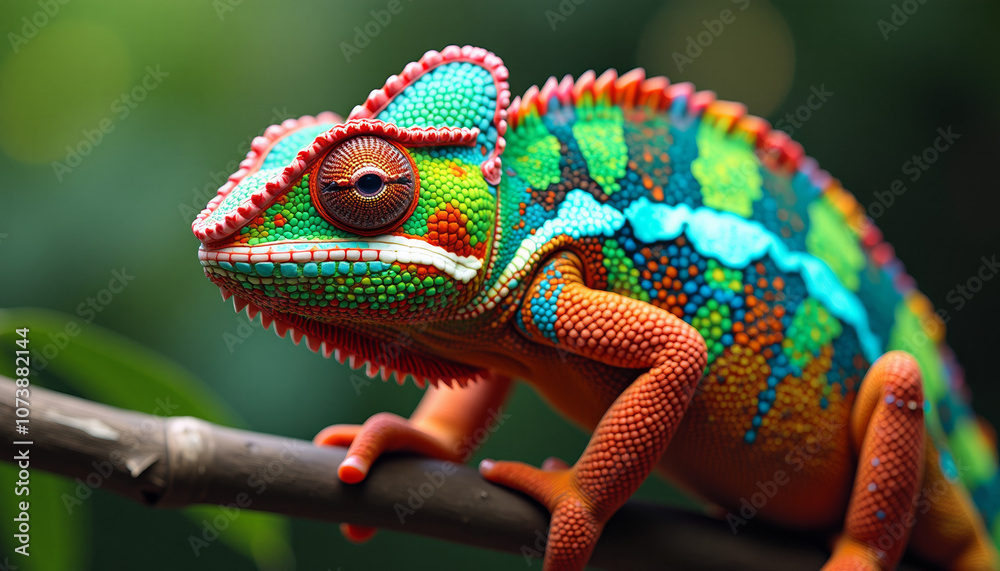 Fototapeta premium Vibrant Chameleon Close-up